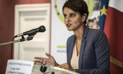 La ministre de l'Education, Najat Vallaud-Belkacem, le 31 août 2015 à Dijon