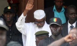 Une des dernières photos d'Hissène Habré, le 2 juillet 2013 à la sortie d'une audition au tribunal de Dakar