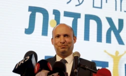 Le ministre israélien de l'Education Naftali Bennett parle à la presse à Ramat Gan, le 15 novembre 2018