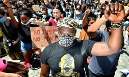 Manifestation contre le racisme et les violences policiĂšres Ă Rome, le 7 juin 2020
