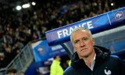 Le sélectionneur de l'équipe de France Didier Deschamp lors du match amical face à la Russie au Stade de France, le 29 mars 2016