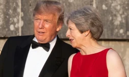 Le président Donald Trump et Theresa May, le 12 juillet 2018 à Blenheim près d'Oxford