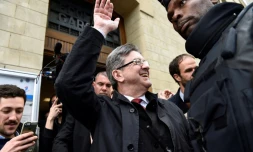 Jean-Luc Mélenchon à Paris, le 23 avril 2017