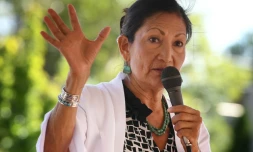 La candidate amérindienne Deb Haaland, le 1er octobre 2018 à Albuquerque (Nouveau-Mexique)