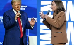 Combo photo de Kamala Harris et Donald Trump, créé le 26 octobre 2024