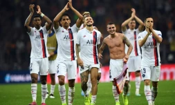 Les joueurs du PSG lors de leur victoire 3-0 sur le terrain du Galatasaray en 2e journée de Ligue des champions le 1er octobre 2019