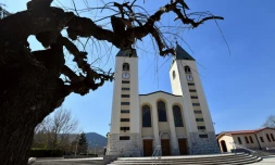 Le sanctuaire marial de Medjugorje désert, le 7 avril 2020 en Bosnie-Herzégovine