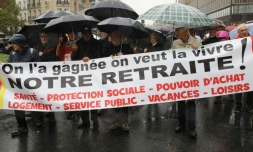 Manifestation contre la réforme de retraites à Paris le 8 octobre 2019