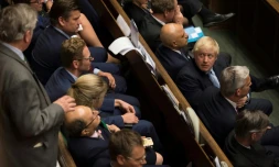 Le Premier ministre britannique Boris Johnson (d) Ă la Chambre des Communes, le 4 septembre 2019 Ă Londres