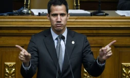 L'opposant et président autoproclamé du Venezuela Juan Guaido au Parlement à Caracas le 6 mars 2019
