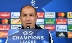 Leonardo Jardim, lors du déplacement de Monaco à Turin, le 8 mai 2017 à la veille du match contre la Juventus
