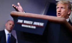 Le président américain Donald Trump, à la Maison Blanche le 17 mars 2020