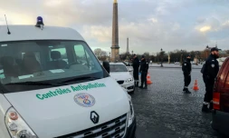 Contrôle anti-pollution le 10 janvier 2017 place de la Concorde à Paris