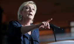 La candidate du Front national à la présidentielle Marine Le Pen à Ajaccio le 8 avril 2017