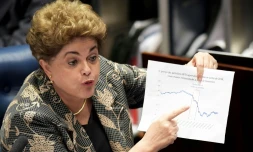 Dilma Rousseff le 29 août 2016 devant le Sénat à Brasilia