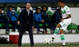 Luiz Gustavo, le 6 avril 2016 à Wolfsburg face au Real Madrid de l'entraîneur Zinédine Zidane