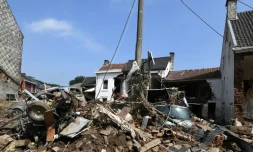 Les dégâts provoqués par des inondations à Pepinster, le 19 juillet 2021 en Belgique