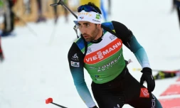Martin Fourcade lors d'un entraînement au Grand Bornand, le 18 décembre 2019