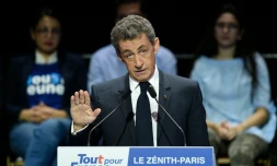 Nicolas Sarkozy, candidat à la primaire de la droite pour 2017, le 9 octobre 2016 au Zénith à Paris