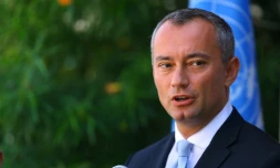 Photo de l'envoyé spécial de l'ONU au Proche-Orient Nickolay Mladenov, prise le 25 septembre 2017 à Gaza