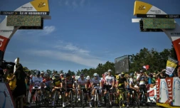 Départ de 1a 1re étape du Tour de France 2018, de Noirmoutier-en-l'Île à Fontenay-le Comte, le 7 juillet 2018