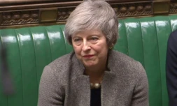 Capture d'écran d'une vidéo diffusée par le Parlement britannique de la Première Mnistre Theresa May, le 17 décembre 2018 à Londres