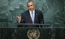 Le président américain Barack Obama à la tribune de l'Onu, le 28 septembre 2015 à New York