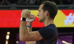 Le Français Renaud Lavillenie en finale de la perche aux Mondiaux, le 8 août 2017 à Londres