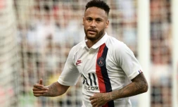 L'attaquant du PSG Neymar inscrit l'unique but du match contre Strasbourg en L1 au Parc des Princes, le 14 septembre 2019
