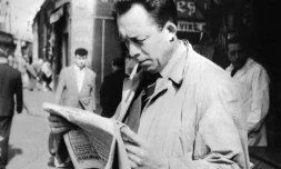 Albert Camus, écrivain français, journaliste, philosophe et Prix Nobel de littérature 1957 en 1953