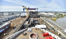 Le futur paquebot Oasis 4 en construction sur le chantier naval STX de Saint-Nazaire (Loire-Atlantique), le 2 septembre 2016.