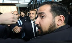 Le président de la République Emmanuel Macron et Alexandre Benalla le 24 février 2018 au salon de l'Agriculture à Paris 