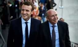 Emmanuel Macron et Gérard Collomb photographiés ensemble en septembre 2016 à Lyon à l'occasion d'un colloque