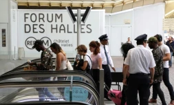 Une entrée du Forum des Halles, le 4 septembre 2017, à Paris
