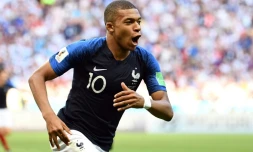 Kylian Mbappé auteur d'un doublé face aux Argentins en 8e de finale du Mondial, le 30 juin 2018 à Kazan