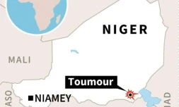 Localisation de la ville de Toumour au Niger, théâtre d'une attaque contre la société de forage française Foraco