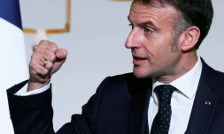 Le président français Emmanuel Macron lors de la Conférence des ambassadeurs à l'Elysée, à Paris, le 8 janvier 2026