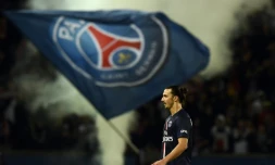 La star suédoise du PSG Zlatan Ibrahimovic lors du match face à Marseille au Parc des Princes, le 9 novembre 2014