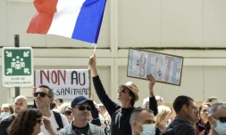 Manifestants contre le pass sanitaire et la vaccination obligatoire des soignants à Nantes, le 7 août 2021