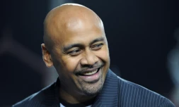 L'ancienne star mondiale du rugby Jonah Lomu, joueur légendaire des All Blacks néozélandais à Hamilton, en Nouvelle-Zélande, le 16 septembre 2011