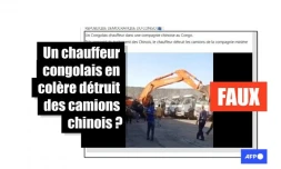   Cette vidéo ne montre pas la destruction de camions chinois par un chauffeur congolais