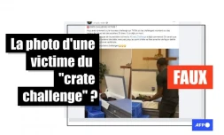   Cette photo ne montre pas un mort du "crate challenge" mais une mise en scène dénonçant les risques de ce nouveau "jeu"