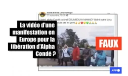   Faux, cette vidéo ne montre pas une manifestation pour "libérer Alpha" Condé