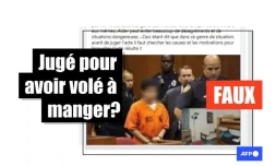   Non, cette photo ne montre pas le procès d&rsquo;un garçon accusé d&rsquo;avoir volé de la nourriture