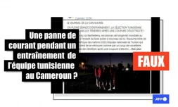   Non, l'équipe tunisienne de foot n'a pas dû arrêter un entraînement à cause d'une panne de courant au Cameroun, pays hôte de la CAN