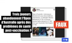   Ces joueurs n'ont pas "abandonné" l'Open d'Australie en raison de problèmes respiratoires après avoir été vaccinés