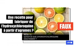   Non, l'hydroxychloroquine ne peut être fabriquée à partir d'agrumes
