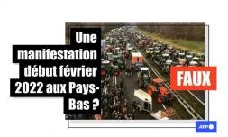   Attention, cette image montre une manifestation d'agriculteurs aux Pays-Bas 2019 et non en 2022