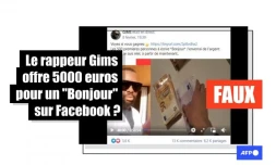   Attention, ce message ne figure pas sur les comptes officiels de Gims sur les réseaux sociaux