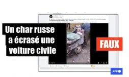   Attention à cette vidéo prétendant montrer un char russe écrasant une voiture en Ukraine